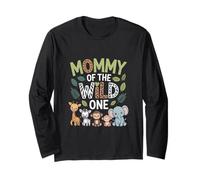 Mommy of The Wild One Zoo Birthday Party Outfit Long Sleeve T-Shirt