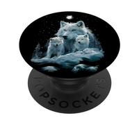 Mommy Wolf Snow Graphic Wolf Lovers Mother's Day Christmas PopSockets Adhesive PopGrip