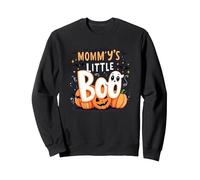Mommys Little Boo Halloween Cute Ghost Pumpkin Sweatshirt, Adult Unisex, Black, S