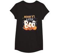 Mommys Little Boo Halloween Cute Ghost Pumpkin T-Shirt, Girls, Black, Large