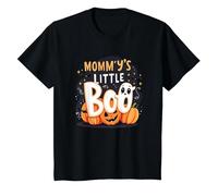 Mommys Little Boo Halloween Cute Ghost Pumpkin T-Shirt, Kids, Black, 6 Years