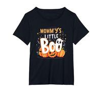 Mommys Little Boo Halloween Cute Ghost Pumpkin T-Shirt, Women's Plus, Black, 4X