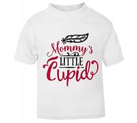 Mommy's Little Cupid (Cute Valentine's Quote) Short Sleeve Cotton Toddler t Shirt, 1-2 Years, White