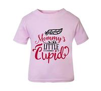 Mommy's Little Cupid (Cute Valentine's Quote) Short Sleeve Cotton Toddler t Shirt, 2-3 Years, Pastel Pink