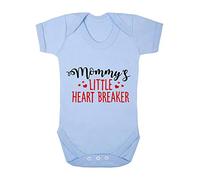 Mommy's Little Heart Breaker Statement Baby Grow Vest, 6-12 Months, Pastel Blue