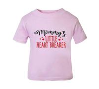 Mommy's Little Heart Breaker Statement Short Sleeve Cotton Toddler t Shirt, 2-3 Years, Pastel Pink