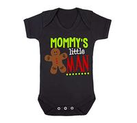 Mommy's Little Man (Gingerbread Man Style) Baby Grow Vest, 0-3 Months, Black