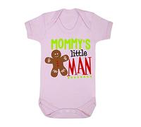 Mommy's Little Man (Gingerbread Man Style) Baby Grow Vest, 0-3 Months, Pastel Pink