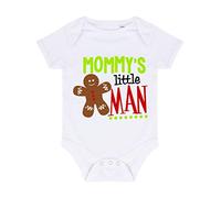Mommy's Little Man (Gingerbread Man Style) Baby Grow Vest, 6-12 Months, White