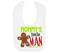 Mommy's Little Man (Gingerbread Man Style) Cotton Baby bib - White