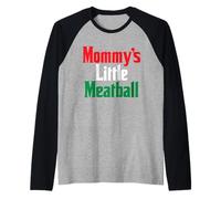 Mommy's Little Meatball - Funny Italian Flag Daughter Mother Raglan Baseball Tee
