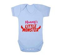 Mommy's Little Monster (Devil Horns) Baby Grow Vest, 6-12 Months, Pastel Blue