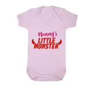 Mommy's Little Monster (Devil Horns) Baby Grow Vest, 6-12 Months, Pastel Pink