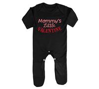 Mommy's Little Valentine Statement Baby Romper Jumpsuit with feet, 0-3 Months, Black