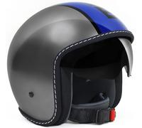 MOMO Blade Glossy Blue Jet Helmet, blue-silver, size 2XS for Men