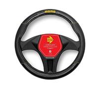MOMO CARBON UNIVERSAL STEERING WHEEL COVER BLACK AND YELLOW