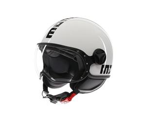 MOMO Design - FGTR CLASSIC E2206, Jet Helmet, Open Helmet for Motorcycles and Scooters, for Men and Women, White/Black, S