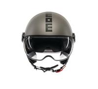 MOMO Design - FGTR EVO E2206, Jet Helmet with Sun Visor, Open Helmet for Motorcycles and Scooters, for Men and Women, Matt Titanium Frost/Black, S