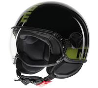 MOMO FGTR Classic Stripes Jet Helmet, black/neon yellow, size S (55/56)