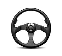MOMO JET35BK0B Jet Black 350 mm Leather Steering Wheel