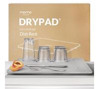Momo Lifestyle DryPad® Stone Dish Drying Mat 50×40 cm - Misty Grey | Large Fast-Drying Kitchen Counter Mat for Dishes, Glasses & Pots, Absorbent Diatomite Drying Stone, No-Rust, Fits Most Dish-Racks