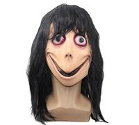 Momo Mask Yamamura Sadako Latex Mask Horror Headgear for Halloween Carnival Costume Party Props