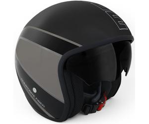 MOMO Raptor Jet Helmet Black Matt / Dark Silver, black-grey, size 2XS for Men