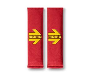 MOMO SET CAR SEAT BELT SHOULDER PADS RED/YELLOW