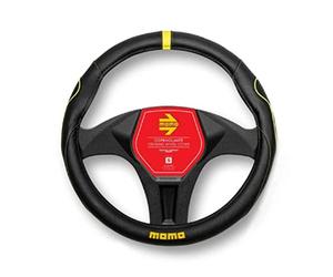 MOMO SUPERGRIP UNIVERSAL STEERING WHEEL COVER BLACK AND YELLOW