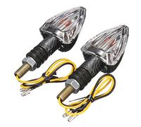MOMOALA Alamor 2X Motorcycle Turn Signal Lamp Motor Bike E-marked Carbon Mini Arrow Indicators Light Bulb 12V - Clear