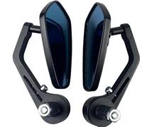 MOMOALA Motorcycle Electric Vehicle Rearview Handlebar Folding Mirror Handlebar Cover End Cap Reflective Mirror Rotatable Blue