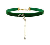 MOMOCAT Leaf Velvet Choker Necklace for Women Goth Neck 90s Chokers Gothic Chocker Green Chockers Layered Choker Crystal Necklace Victorian Necklaces Renaissance Kawaii Jewelry for Women Teen Girls,