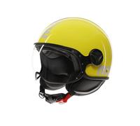 MOMODESIGN - FGTR CLASSIC E2206, Jet Helmet, Open Helmet for Motorcycles and Scooters, for Men and Women, Candy Yellow/White, S
