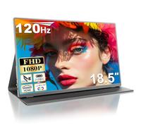 MOMODS 18.5 Inch Portable Monitor, 120Hz 1080P FHD 100% sRGB USB-C HDMI Portable Travel Second Screen Monitor for Laptop, Portable Display with Smart Cover, VESA Compatible