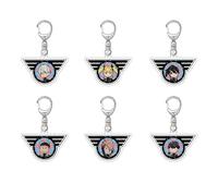 momogut 6Pcs Anime Figure Kaiju Anime no 8 Keyring Acrylic Keychain Creative Cute Peripherals