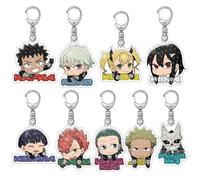 momogut 9Pcs Anime Figure Kaiju Anime no 8 Keyring Acrylic Keychain Creative Cute Peripherals