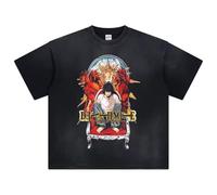 momogut Anime Death L Lawliet Note Tshirt Cotton Washed Print Retro Anime Short Sleeve