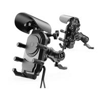 MOMOHCHGBT Bike Phone Holder Fast Charger Stand 15W Wireless Charging Shockproof Smartphone Handlebar Mount Anti-Theft Bike Cellphone Support Waterproof Motorcycle Phone Mount(Wireless Charger M)