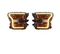 MOMOHCHGBT Front Lights For F150 For Raptor 2015-2017 Upgrade DRL Dynamic Projector Lens Tools Plug LED Auto Headlights Assembly LED Headlights(Yellow DRL)