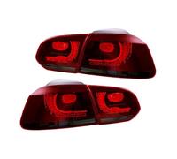 MOMOHCHGBT Left Driver Side Tail Light Assembly For VW For Golf 6 MK6 For GTI R 2008-2013 Dynamic Turn Signal Reverse Fog Brake 2PCs Car LED Tail Light Assembly Safety Warning(2 PCs Red Smoked)