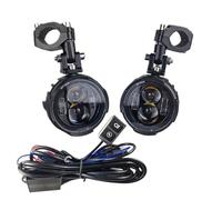 MOMOHCHGBT Motorcycle LED Headlight Pair 100W Motorcycle Headlight Fog Lights Led Auxiliary Driving Light Spotlight Headlamp Dual Color Flasher Moto Lamp Headlights