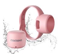 Momoho Multifunctional IPX7 Waterproof Bluetooth Speaker, Micro SD Support TWS Pairing Stereo Portable Speakers With Camera Remote Control For Smartphones, Small Pillow Speaker(With Watchband, Pink)