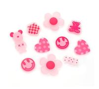 MOMOJULI Cute Shoes Accessories Charms Glow in The Dark Shoes Charms Luminous Noctilucent Flowers Bear Set Shoes Decoration 10pcs
