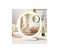 MOMOKUBA Vanity Mirror with Lights, Makeup Mirror with Lights for Bathroom, 33.5 x 29.5cm Adjustable Angle, 3 Color Modes Dimmable Brightness, Hollywood Mirror for Women