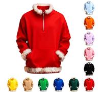 Momolaa 4-5 Years Kids Zip Up Drawstring Hooded Jacket Hoodie Coat with Furry Faux Fur Trim Front Zipper Sans-Coat Zipper Sweatshirts Pullover Plush Outwear Tops for Girls Boys #1_Red Clothes