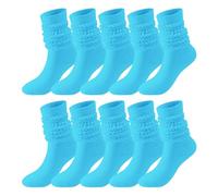 Momolaa 5 Pairs Womens Slouch Sock,Slouch Socks Women,Scrunch Sock Knee High Slouchy Socks Cotton Boot Socks #1_Sky Blue