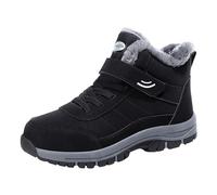 Momolaa 8 Men Snow Boots Clearance Cold Weather Shoes Lace Up Outdoor Hiking Thermal Ankle Bootie Warm Anti-Slip Ankle Boots Fur Lined Waterproof Winter Shoes Hiking Boots #9_Black
