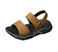 Momolaa Boys Open Toe Sandals size 3.5 Slingback Kids Sandals Slip on Comfort Slide Sandal with Back Strap Brown Footwear