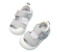 Momolaa CLEARANCE Baby Sandals for 18-24 Months Infant Toddler Boy Closed Toe Summer Breathable Barefoot Sandals Flat Anti Slip First Walking Shoes for Outdoor Water Sports #001_Grey