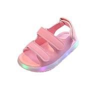 Momolaa Clearance Kids Light Up Sports Sandals, LED Easy Fasten Flat Open Toe Beach Summer Shoes Anti-Slip Boys Girls Summer Shoes Hiking Beach shoes Lightweight Breathable Walking Shoes